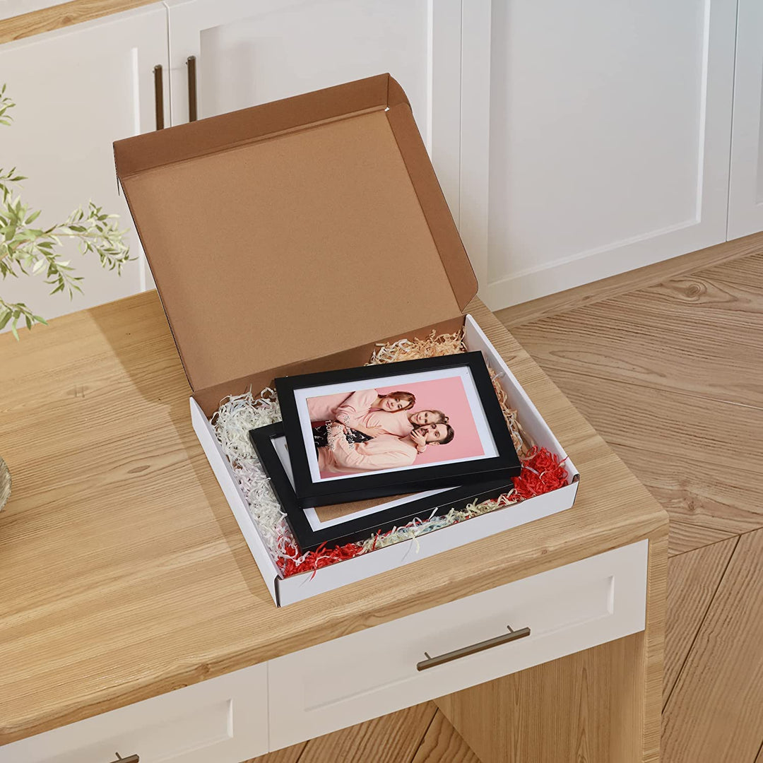 HORLIMER 25 Stück Versandkarton Klein Karton Box, 330x254x51mm Verpackungskartons mit Deckel für War
