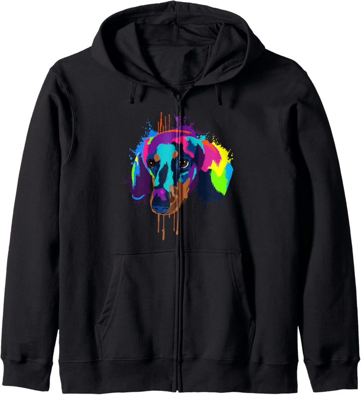Splash Art Dackel Hundehalter Geschenkidee Hunde Kapuzenjacke