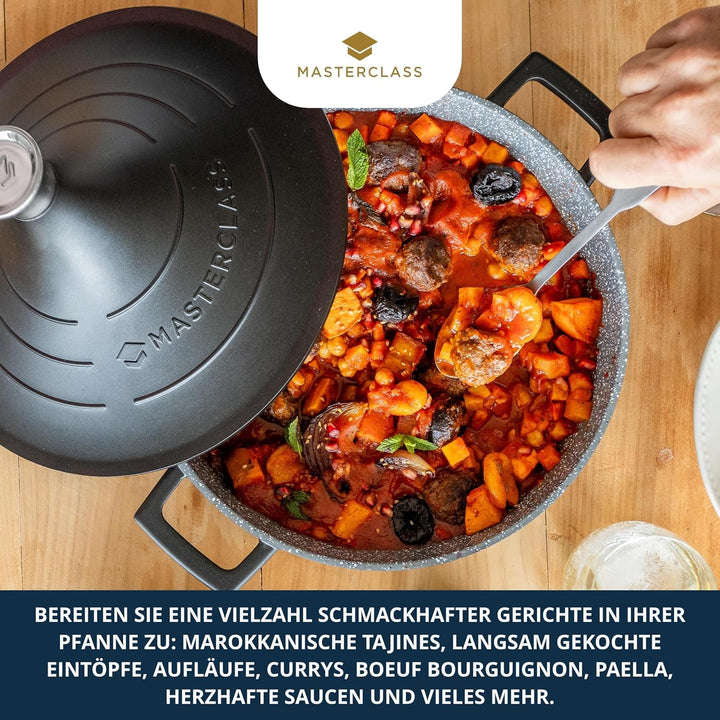 MasterClass Tajine-Form aus Aluminiumguss mit selbstbindendem Kegeldeckel, 4 l, Antihaftbeschichtung