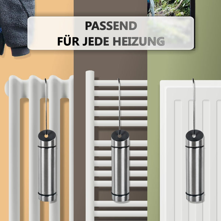 Stimo 4er SET Luftbefeuchter Heizung Wasserverdunster für Heizkörper Edelstahl (Edelstahl, 4x) Edels