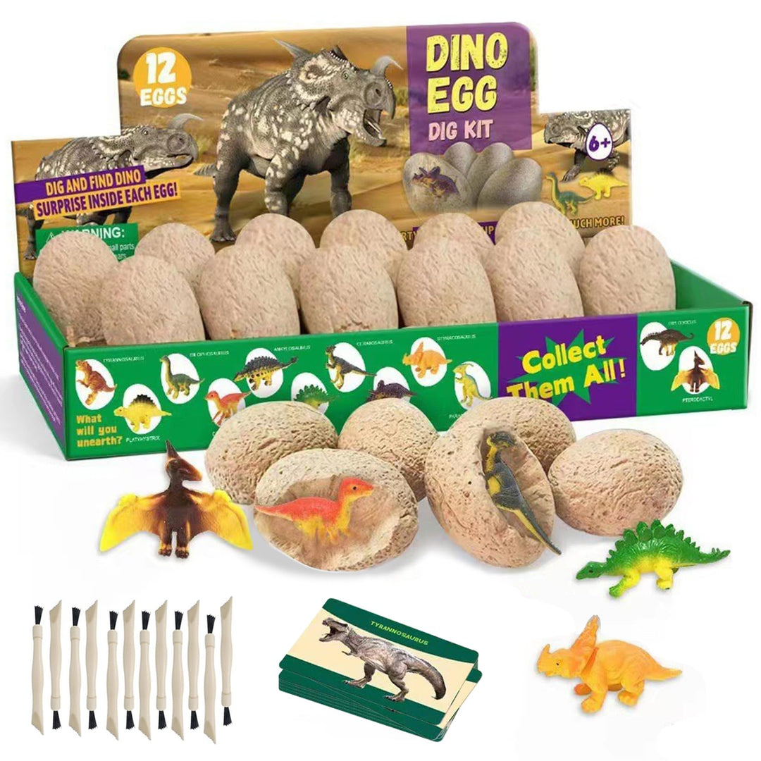 Idota 12 Stück Dino Ausgrabungsset, Dino Eier Zum Ausgraben, Dinosaurier Egg Spielzeug für Party Kla