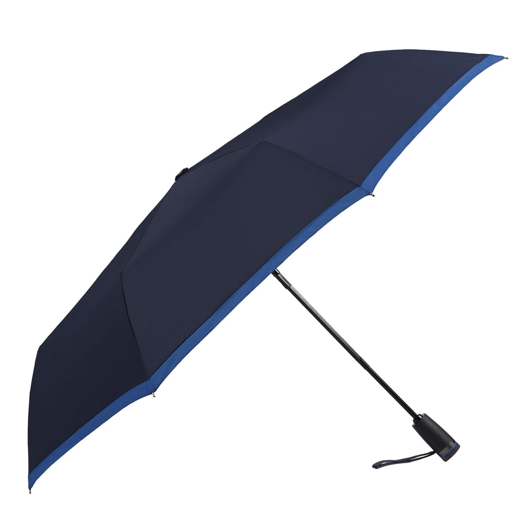 Hugo Boss Gear Regenschirm Taschenschirm aus Polyester in der Farbe Blau, Masse offen: Länge ca. 62