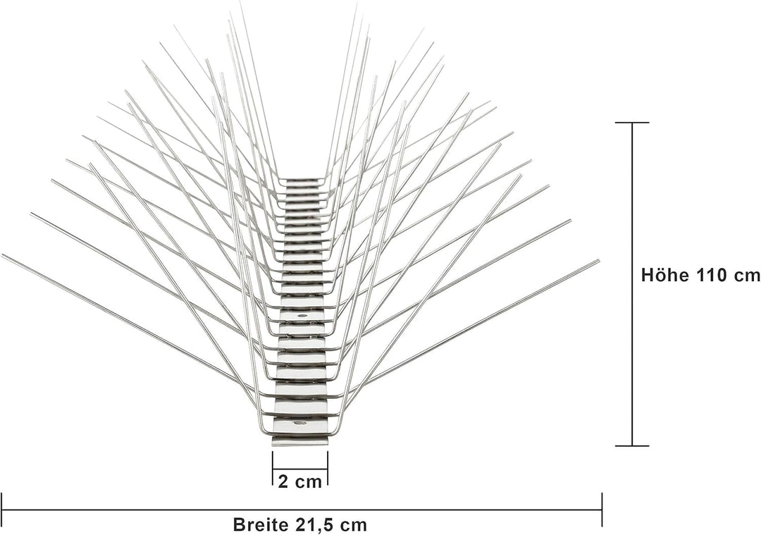 Profi Edelstahl Taubenspikes 6 Reihig - Effektive Taubenabwehr- Vogelabwehr Edelstahlleiste Spikes f