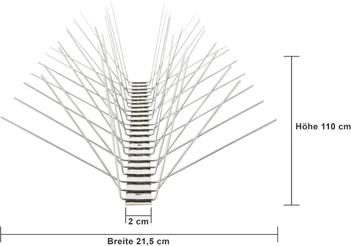 Profi Edelstahl Taubenspikes 6 Reihig - Effektive Taubenabwehr- Vogelabwehr Edelstahlleiste Spikes f