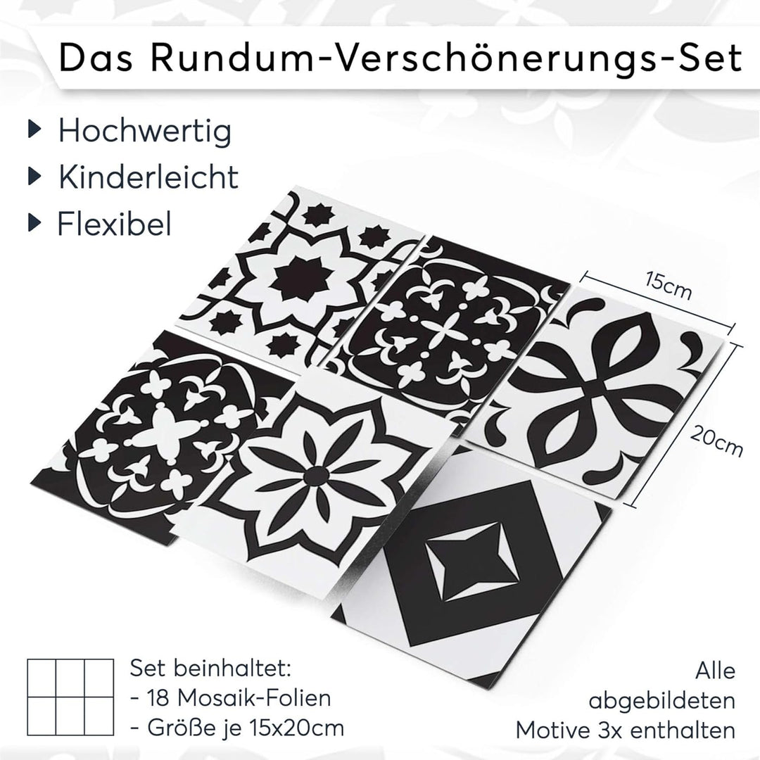 CREATISTO Klebefliesen Stickerfliesen Fliesenfolie - Stylische Sticker Aufkleber für Fliesen I Klebe