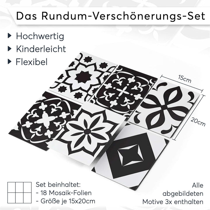 CREATISTO Klebefliesen Stickerfliesen Fliesenfolie - Stylische Sticker Aufkleber für Fliesen I Klebe