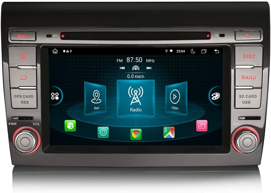 Erisin 8-Kern Android 14 Autoradio GPS Navi für FIAT Bravo Unterstützt 7 Zoll Touchscreen Kabelloses