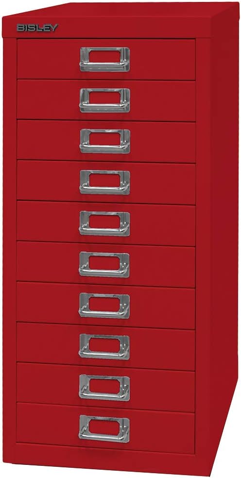 BISLEY MultiDrawer, 29er Serie, DIN A4, 10 Schubladen, Metall, 355 Silber, 38 x 27.9 x 59 cm