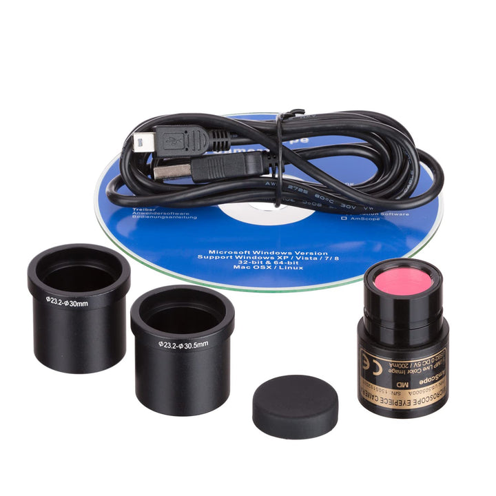 AmScope M158C-E3 Biologie Wissenschaft Metallglas Studentenmikroskop mit 3MP Digitalkamera, 40X-1000