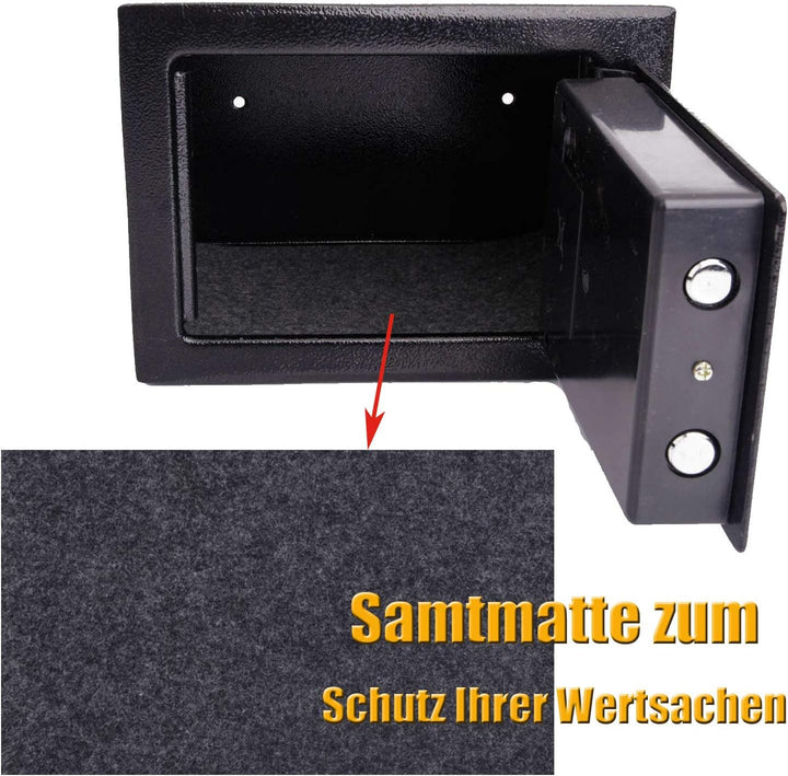 Tresor Wandtresor Möbeltresor mit Elektronikschloss Zahlenschloss und Schlüssel Mini Tresor mit Code
