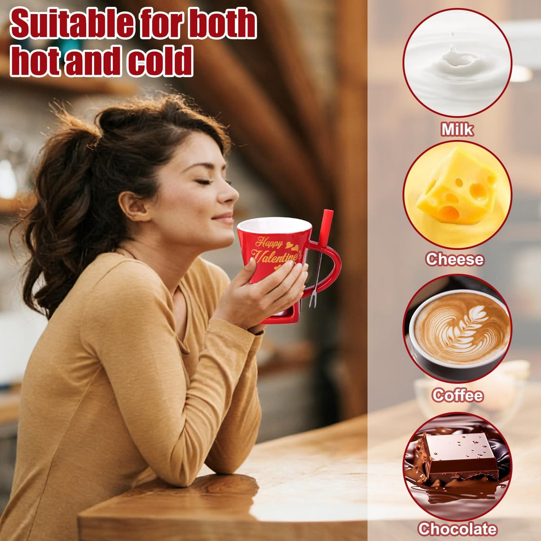Schokoladen Fondue Becher Set, 200 ml Valentinstag Schokoladenfondue Becher, Schokofondue Tasse mit