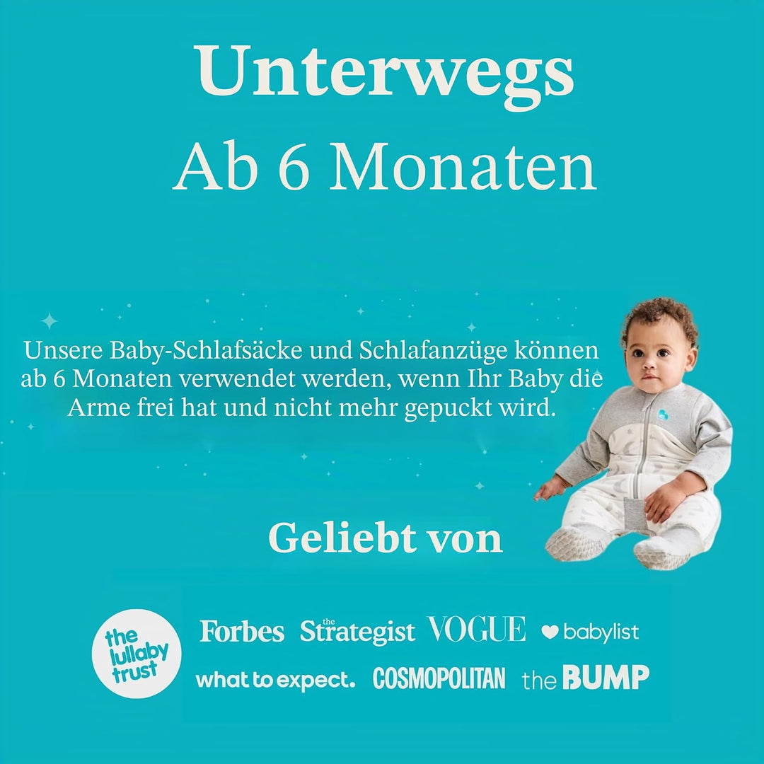 Love To Dream Baby Schlafanzug Warm, integrierte Steppdecke für kühle Temperaturen (16-20°C), Design