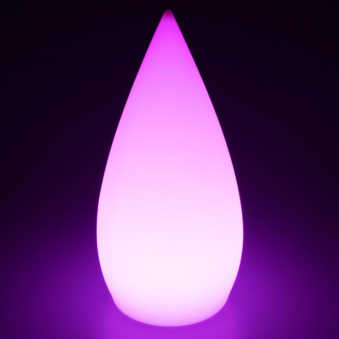 Deko Lampe Kegel Garten Leuchte 15 x 37 cm rund Batterie Akku kabellos Farbwechsel bunt RGB Licht di