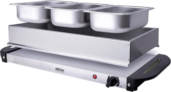 Stay Hot SH 4.1, XXL, 2-in-1 Buffetwärmer & Warmhalteplatte, 200 Watt, Ideale Lösung für Buffets, Pa