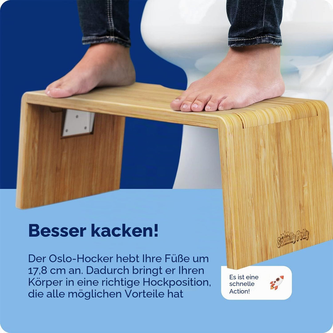 Squatty Potty Oslo Falten Bambus Toilette Hocker - 7-Zoll zusammenklappbar Badezimmer Hocker zum Erw