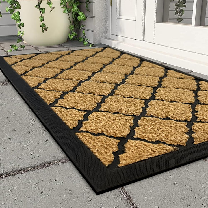 Qingbei Rina 80x120cm Fussmatte Aussen, rutschfeste Schmutzfangmatte Türmatte, Waschbar Fussmatte Au