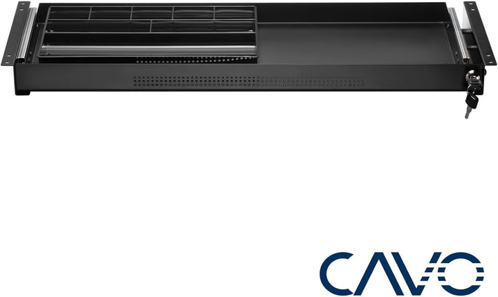 CAVO Dokumentenschublade abschliessbar aus Stahl 740 x 250 mm, inkl. Schubladeneinsatz schwarz, Schr