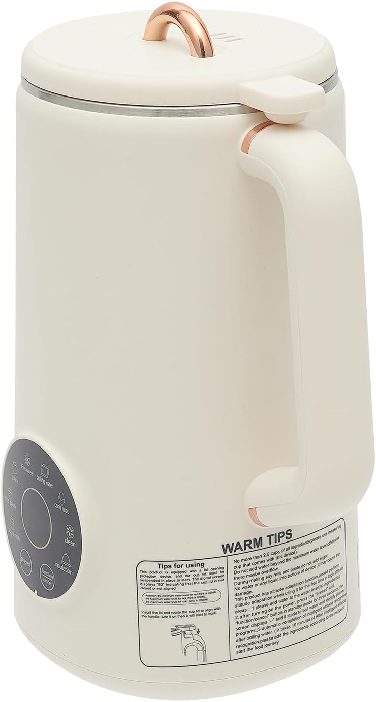 Sojamilch Maschine & Nussmilchmaschine, 1000ml Pflanzenmilchbereiter Nussmilchbereiter Selbstreinige