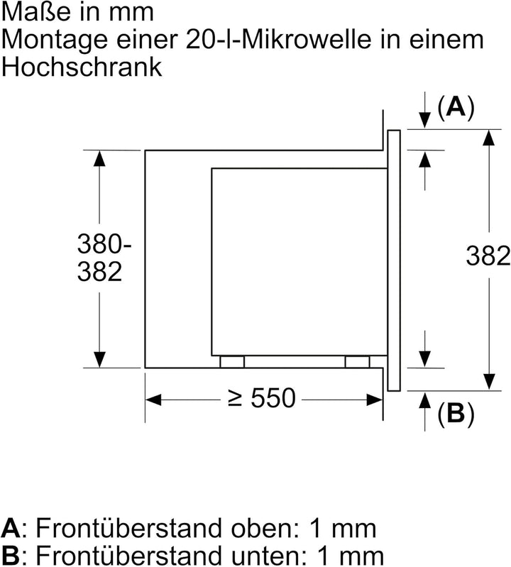 Siemens BE623LMB3 iQ300 Einbau-Mikrowelle, Schwarz, cookControl8 - Automatikprogramme, humidClean Pl