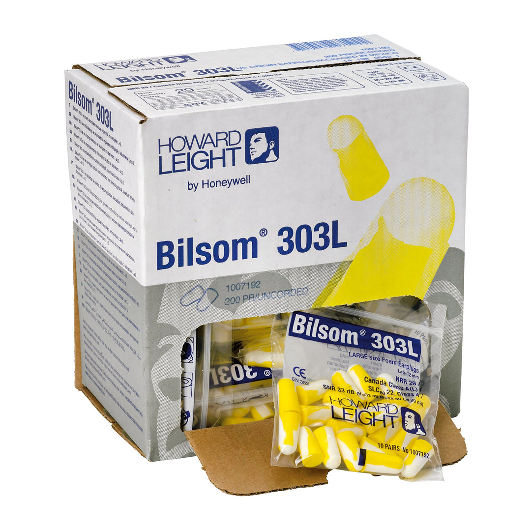 Honeywell 1007192 Howard Leight Large Bilsom 303 Uncorded Earplug Pocket (Pack of 200)