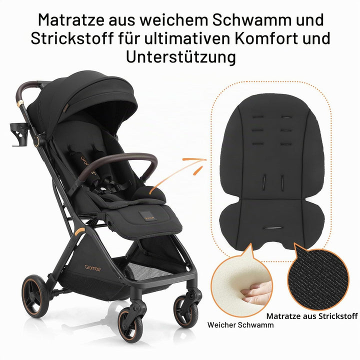 Gravity faltbarer Baby-Kinderwagen, Tragbarer Reise-Kleinkindbuggy Mit Verstellbarer Rückenlehne &amp; S