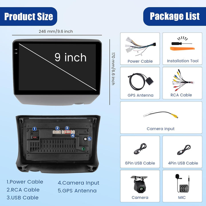 [4G+64G] Inefala Android 15 Autoradio für Toyota Yaris 1999-2005/ECHO 2000-2002 mit Wireless Carplay