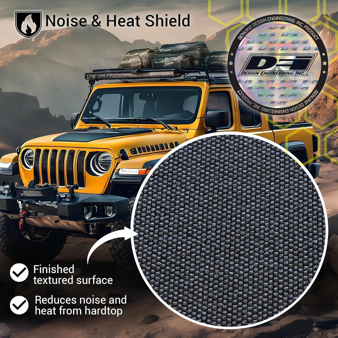 Design Engineering 050183 Headliner für Schalldämpfung, 7-teilig, Schwarz Jeep Gladiator JT (2020-up