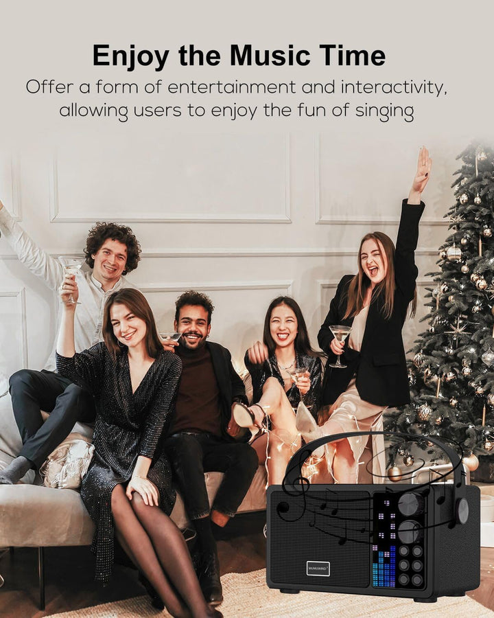 Karaoke Maschine,Karaoke Anlage mit 2 Mikrofonen, Karaoke Box mit 7 Stimmeffekten, Karaoke Set Lauts