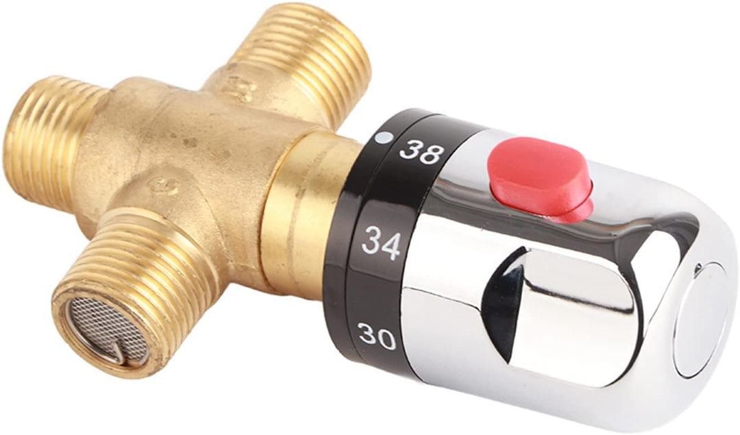 FTVOGUE Messing Thermostat Mischventil Rohr Becken Wassertemperatur Thermostat Steuerwerkzeug für Kü