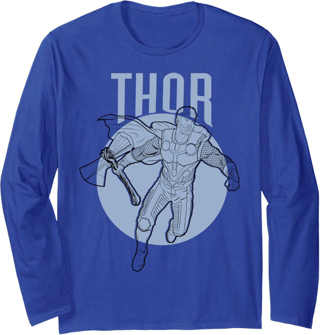 Marvel Avengers Endgame Thor Outline Poster Langarmshirt