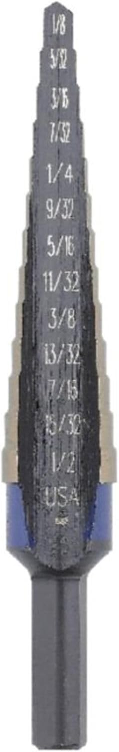 IRWIN 10231CB Unibit 1/32 Zoll 13-Stufen-Stufenbohrer, Kobalt-Legierung, Stahl, Schwarz #1 (1/8-1/2"