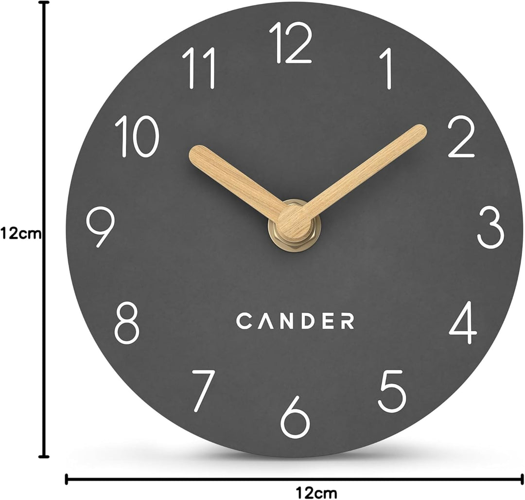 Cander Berlin MNU 2612 A Tischuhr lautlos ohne Tickgeräusche 12 cm analog batteriebetrieben Vintage