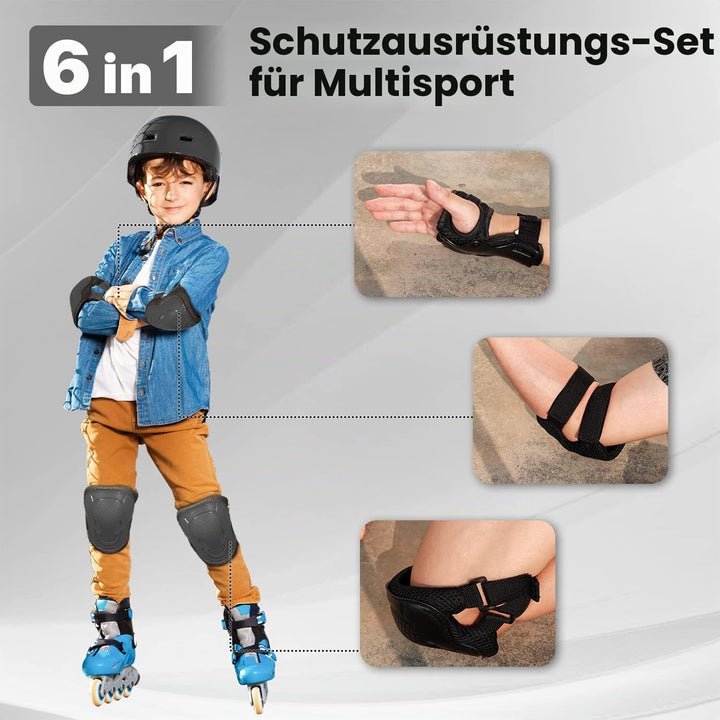 Kinder Schutzausrüstung 2-10 Jahre – Knieschoner, Ellenbogenschoner für Inliner, Rollschuhe, Skatebo