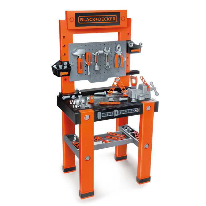 Smoby - Black+Decker Werkbank (56x34x103 cm) - Spielzeug-Werkzeugbank für Kinder ab 3 Jahre mit Werk