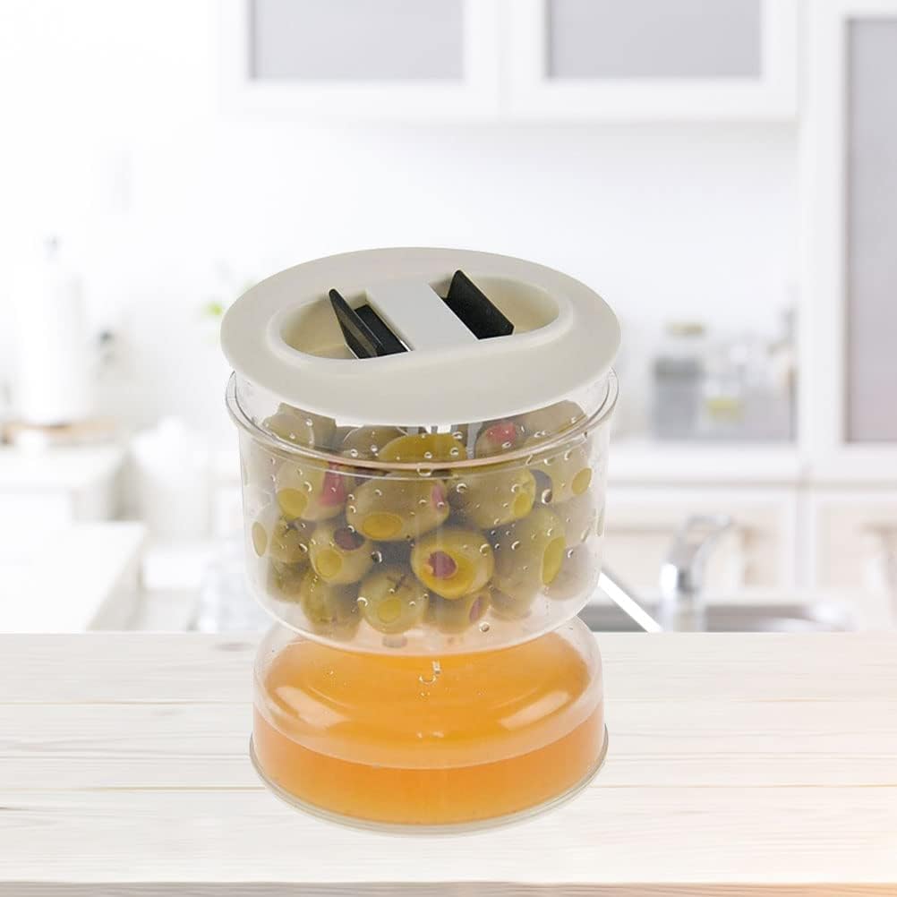 BTSEURY Gurken Glas Trockene und Nassspender Gickles Oliven Sanduhr-Behälter Hausküche, Lebensmittel