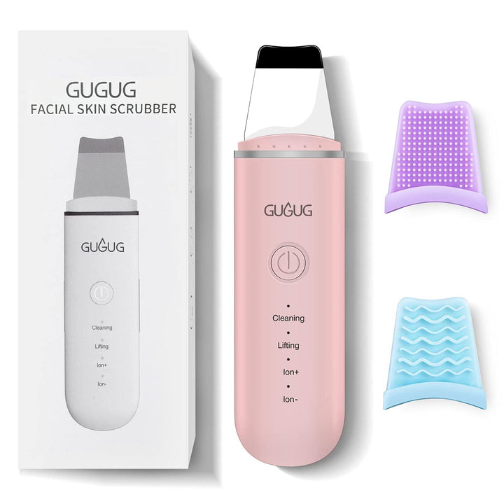 GUGUG Gesichtshaut Scrubber, Portable Poren Scrubber, Face Spatel mit 4 Modi, Mitesser Scraper für G