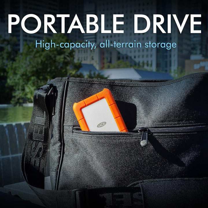 LaCie Rugged Mini 1TB tragbare externe Festplatte, 2.5 Zoll, PC & Mac, inkl. USB-C w/o USB-A Kabel,