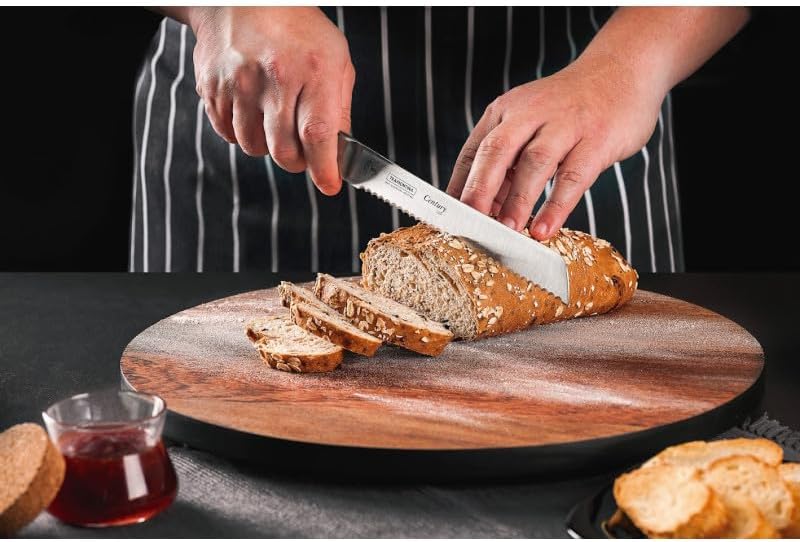 Tramontina Brotmesser CENTURY, 20 cm, Edelstahl DIN 1.4110, schwarz, rostfrei, 24009-108 Brotmesser