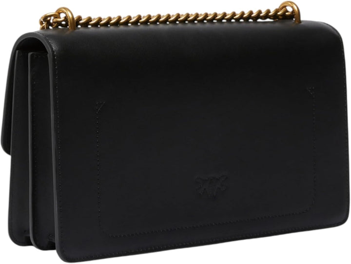 Pinko Damen Love One Classic Dc Kalb Se Tasche Z99q_schwarz-antique Gold, Z99q_schwarz-antique Gold