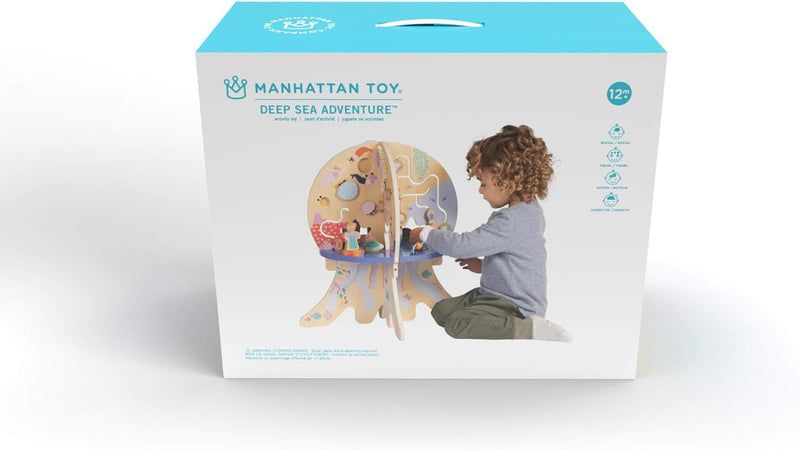 Manhattan Toy Deep Sea Adventure Aktivitätszentrum für hölzerne Kleinkinder mit klappernden Muscheln