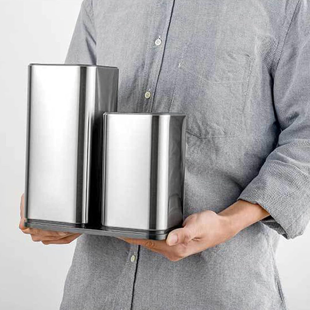 Messerblock ohne Messer 2 in 1 Messerblock Messerhalter Aufbewahrungshalter Edelstahl Messerständer