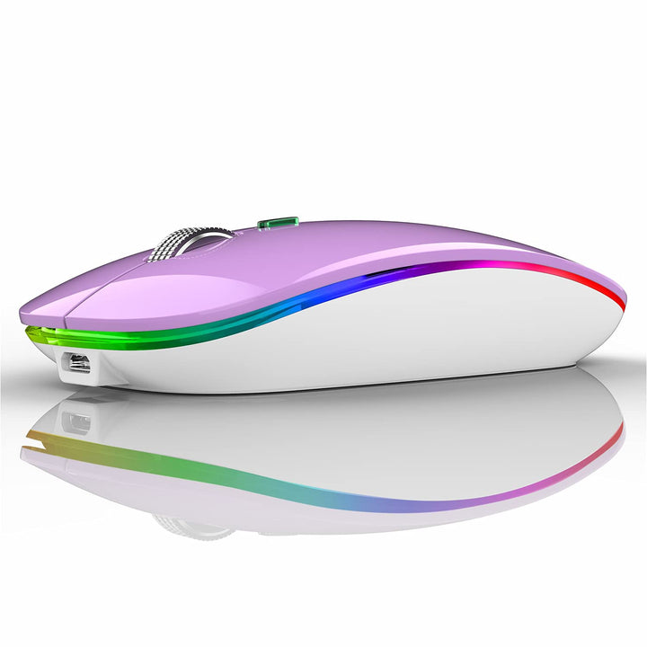 Uiosmuph Bluetooth Maus Kabellose, LED Funkmaus wiederaufladbar Leise Wireless Mouse 2.4GHz Kabellos