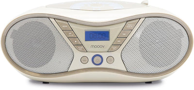 MOOOV Soft Grey, tragbarer CD-Player, Wiedergabe von CD-R/CD-RW/CD-MP3, UKW-Radio, USB-Port, Stereok