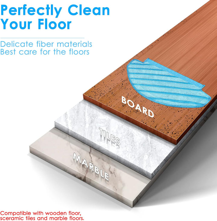 CHAIN PEAK Waschbare, wiederverwendbare Wischpads für ECOVACS DEEBOT OZMO T8/ T8+/ T8 AIVI/ T9/ T9 M