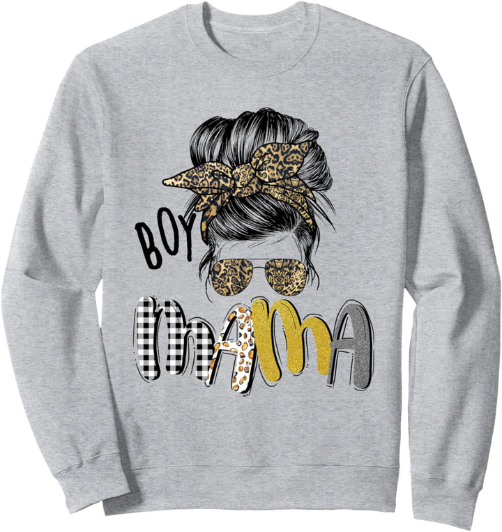 Boy Mama Shirt für Jungen mit Leopardenmuster Sweatshirt