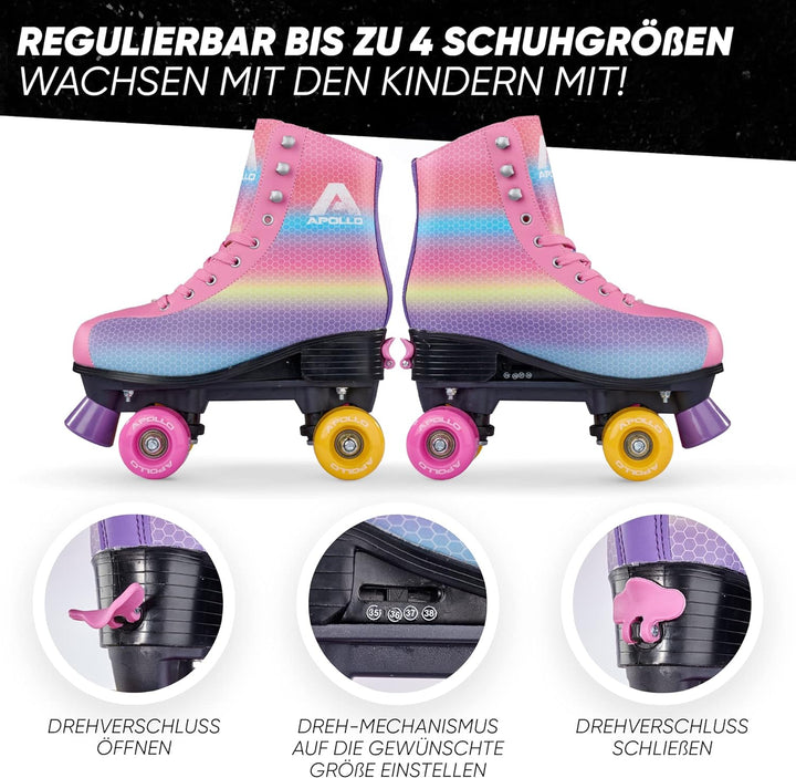 Apollo Disco Roller, Classic Roller | Rollschuhe für Kinder und Erwachsene | grössenverstellbare Qua