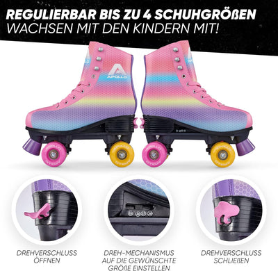 Apollo Disco Roller, Classic Roller | Rollschuhe für Kinder und Erwachsene | grössenverstellbare Qua