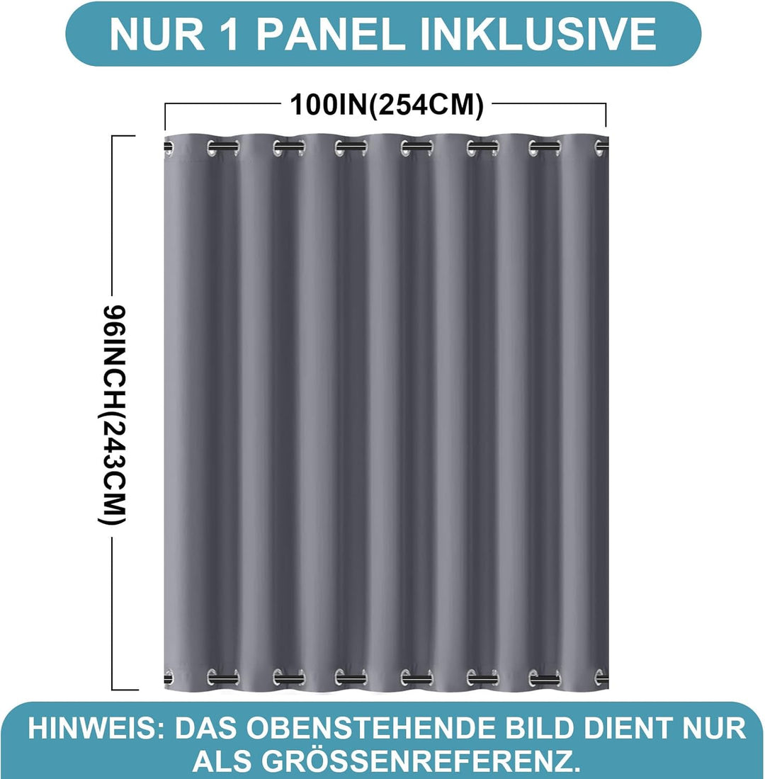 Lapalife Outdoor Vorhang Wasserdichter extra breit Oben und unten mit Ösen,B254XH243cm Wetterfest Ou