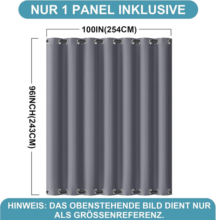 Lapalife Outdoor Vorhang Wasserdichter extra breit Oben und unten mit Ösen,B254XH243cm Wetterfest Ou