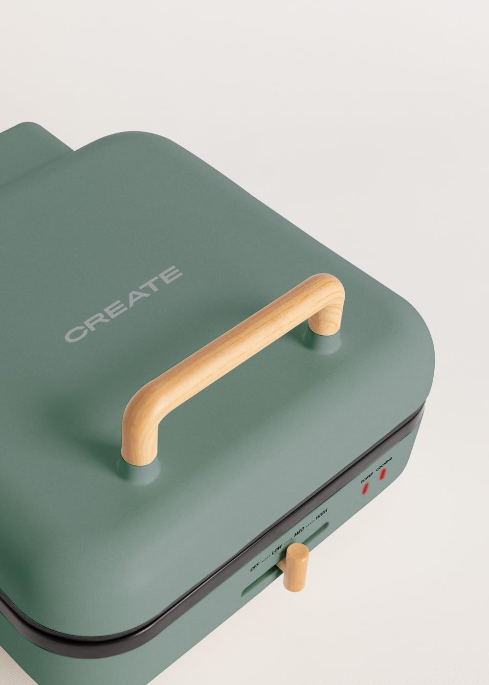 CREATE/STONE STUDIO PRO/Multifunktionsgrill mit 180º Öffnung Salbeigrün/Temperaturregelung, Antihaft